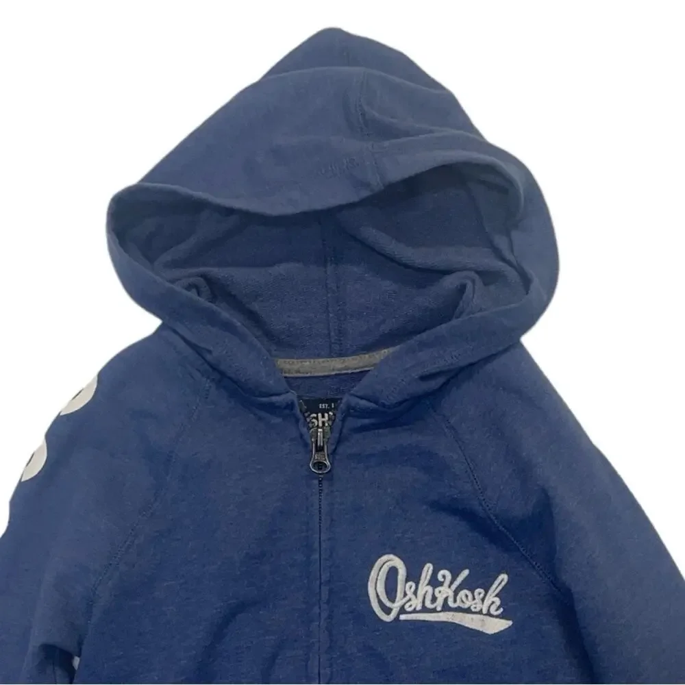 OshKosh B’Gosh Hoodie Boys Zip Up Sweatshirt Blue Logo Kids Size 6